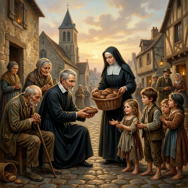 St. Vincent de Paul serving the poor